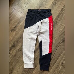Tommy Hilfiger Black Jogger Pants with Red and White Accents